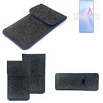 Protective cover for Oppo Reno8 Pro Global dark gray blue edge Filz Sleeve Bag P