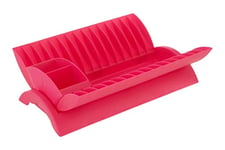 Premier Housewares Dish Drainer with Removable Cutlery Caddy - Hot Pink