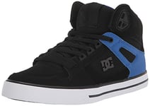 DC Men's Pure High Top Wc Skate Shoes Casual Sneakers, Black/Blue, 7.5 UK