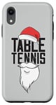 Coque pour iPhone XR Tennis De Table Chapeau De Noël Père Noël Ping Pong Tennis