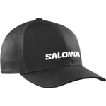Salomon Salomon Logo Unisex Cap, Casual Style, Trail Running, Hiking, Lightweight Comfort, and Adapted Fit, Black, One Size