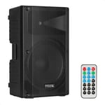 Ibiza - XTK15A-MKII- 15"/38cm Active PA Speaker- 25mm Compression Tweeter- Bass Reflex System- USB, SD, Bluetooth- TWS- Handles and Wheels- NEW VERSION- Black- Party, events, club, conference, karaoke