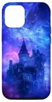 Coque pour iPhone 15 Pro Foreboding Haunted House Sky Tourbillons Gothiques Chauves-souris