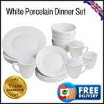 Maison & White 16 Piece White Porcelain Modern Style Buffet Meal Dinner Set