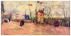 ArtPlaza Van Gogh Vincent-Street Scene in The Montmartre, Le Moulin aÌ Poivre Panneaux Decoratifs, Bois MDF, Multicolore, 100x50 Cm