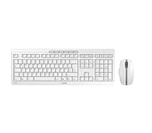 CHERRY STREAM DESKTOP, Wireless Keyboard and Mouse Set, German Layout (QWERTZ), 2.4 GHz RF Connection, Silent Keys and Quiet Mouse Clicks, Battery-Powered, White-Grey