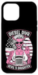 iPhone 14 Plus Woman Trucker Diesel Diva Female Devil Truck Driver USA Flag Case