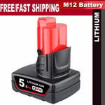 For Milwaukee M12 12V LITHIUM ION XC 5.5Ah High Capacity Battery 48-11-2402