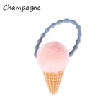 Elastic Hair Band Ice Cream Pompom Champagne 1 Pc