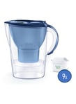 Carafe filtrante Brita Marella Bleu + 2 Packs de 4 filtres à eau Brita Maxtra Pro All in 1