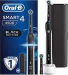 Oral-B Smart 4 Electric Toothbrushes 2 Toothbrush Heads & Travel Case - Black