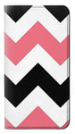 Pink Black Chevron Zigzag PU Leather Flip Case Cover For Google Pixel 3a