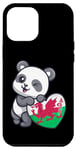 iPhone 14 Pro Max Wales UK Flag Heart with Panda Wales UK Gifts Love Wales UK Case