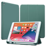 ESR iPad 9th Generation Case with Pencil Holder/iPad 8th Generation/iPad 7th Generation Case (2021/2020/2019), iPad Case with Soft Back Cover, Trifold Stand, Auto Sleep/Wake, Rebound Series, Green