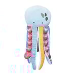 Histoire d'Ours - Peluche Méduse XXl - Peluche Géante - 130 x 80 cm - Bleu - Cadeau - Décoration Chambre - Trésors Marins - HO3075