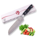 KOI ARTISAN Chefs Santoku Knife – 7 Inch Razor Sharp Edge Chef Knifes - 67 Layers of Premium Kitchen Knives - Damascus Japanese Knives VG10 Super Steel - Corrosion & Stain Resistant