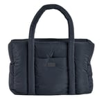 BEABA, Sac A Langer Bebe, Ultra pratique, 10 Poches intérieures et extérieures, Attache Poussette intégré, Tapis à Langer amovible, Pochette Isotherme, Sac Paris Puffy, Gris Chiné Foncé
