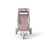 Olivia's Little World Doll Jogging-Style Pram with Canopy, Storage Underneath, Pink and Cream and Grey