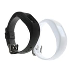 2x Watch Strap Compatible with Garmin Vivofit 4 155-220mm Black White TPU