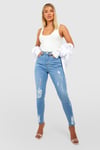 Ripped Butt Shaper High Waisted Super Skinny Jeans