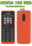 New Nokia 105 SIM Free Unlocked Mobile Phone Cheap Basic Red-1 YEAR WARRANTY