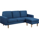 Canapé d'angle réversible en tissu Gabby - 3 places - Bleu - Bleu.