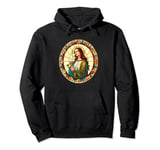 Saint Philomena Stained Glass Window Pullover Hoodie