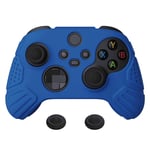 eXtremeRate PlayVital Guardian Edition Blue Ergonomic Soft Anti-slip Controller Silicone Case Cover, Rubber Protector Skins with Black Joystick Caps for Xbox Series S and Xbox Series X Controller