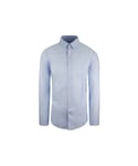 Lacoste Slim Fit Mens Blue Shirt Cotton - Size Medium
