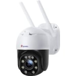Ctronics PTZ Caméra de Surveillance Extérieure,30M Vision nocturne couleur ,Détection humaine Zoom numérique 4X WiFi 2.4Ghz