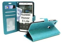Crazy Horse Wallet Huawei Honor 8 Lite (Turkos)