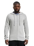 JACK & JONES Mens Hooded Zip Knitted Cardigan Light Grey XXL