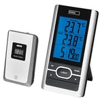Emos E0107 Thermomètre numérique sans Fil pour intérieur et extérieur avec capteur extérieur et Fonction mémoire, à Piles, en Plastique, Noir, Gris