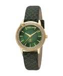 Roberto Cavalli RC5L037L0025 Womens Quartz Dark Green MOP Leather 5 ATM 32 mm Watch - One Size