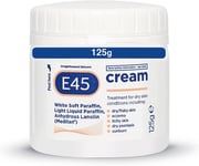 E45 Cream 125 g – Moisturiser for Dry Skin and Sensitive Skin - Emollient Body -