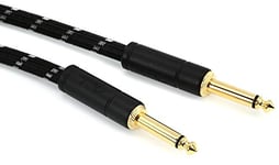 Fender Deluxe Series - Cable pour Instrument - 7.5m – Droit/Droit – Noir Tweed