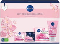 Nivea Pampering Soft Rose Care Day & Night Cream, Face Wipes, Face Wash Gift Set
