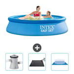 Intex Pyöreä puhallettava Easy Set uima-allas - 244 x 61 cm - Sininen - Mukana Lisätarvikkeet CB79