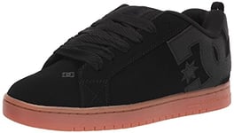 DC Men's Court Graffik Casual Low Top Skate Shoe Sneaker, Black/Dark Chocolate, 15 UK