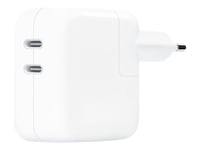 Apple 35W Dual USB-C Port Power Adapter - Strømforsyningsadapter - 35 Watt - output-stikforbindelser: 2 - for 10.2-inch iPad; 10.9-inch iPad Air; Air