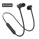 Trådlösa magnetiska Bluetooth-hörlurar Handsfree-headset med mikrofonbrusreducerande hörlurar för Huawei Xiaomi Samsung med låda svart327 with box black327
