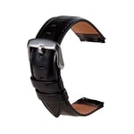 Bracelet universel Amazfit GTR/Stratos/Huawei/Samsung/Cool Elite/Sunset Similicuir Noir 22 mm