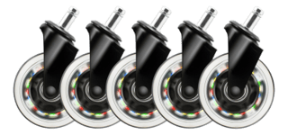 DELTACO Rainbow Rubber Casters for Gaming Chair