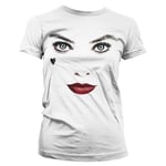 Hybris Harley Quinn Face-Up tjej T-shirt (L,White)