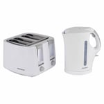 Progress COMBO-3654 1.7 Litre Kettle with 4 Slice Toaster White/Grey BPA Free