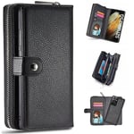 samsung Samsung S21 Ultra Zipper Wallet Case Black