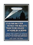 Wee Blue Coo War Enlist First World Air Raid Airship UK Ad Picture Wall Art Print