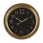BigBuy Home Wall Clock Black Gold PVC Glass Iron Wood MDF 47 x 5.5 x 47 cm