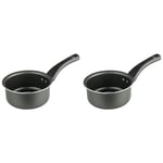 Sapphire collection 15 cm Non Stick Milk Pan, Black (Pack of 2)