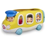 My First Pinypon - Bus Joyeux, jouet bus scolaire 3 places avec chauffeur, contient de trous en forme géométriques, pour enfants à partir de 1 an
